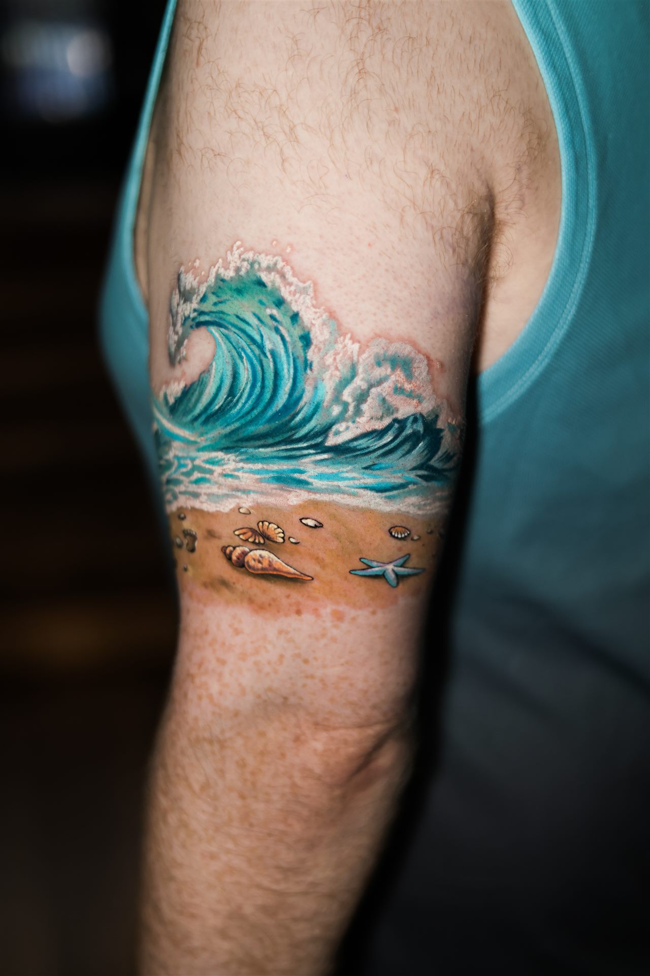 Starfish beach tattoo — step 3 (complete)